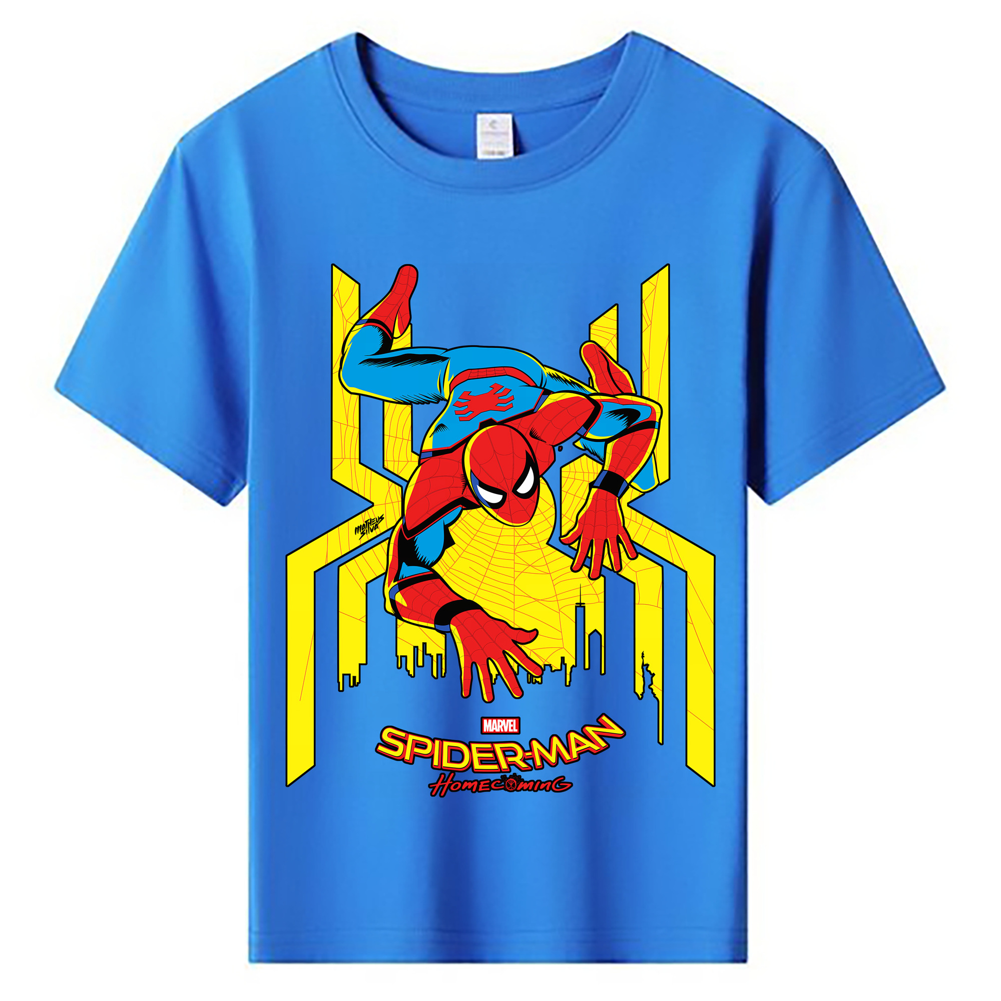 （画像用） Spider Man スパイダーマン 綿100％キッズTシャツ（フロントプリント）